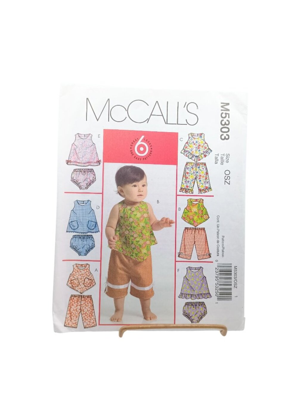 UNCUT McCalls M5303 Baby & Toddler Sewing Pattern OSZ 6 Easy Looks Tops Pants